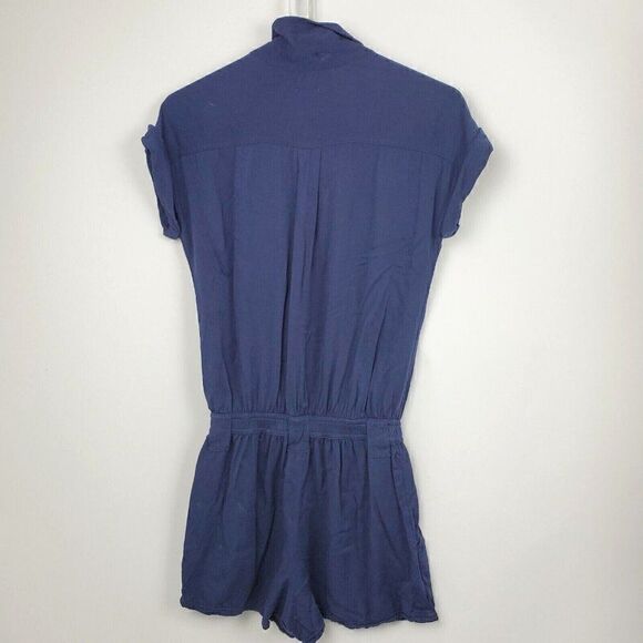 Aerie American Eagle Navy Blue Soft Utility Jumpsuit Short Sleeve Romper XS - Picture 4 of 5